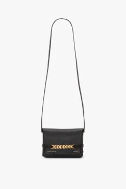 Victoria Beckham Mini Pouch With Long Strap In Black Leather