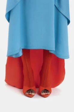 Victoria Beckham Pointy Toe Mesh Boot In Orange -Victoria Beckham VictoriaBeckham SleevelessCircleDrapedDressInSkyBlue SKYBLUE 1223WDR004561B 2700 4050 247 WHITE LR HR Detail Model5 JPG 36e14a1e a3ec 4eb1 8b6f b3184152b2f9