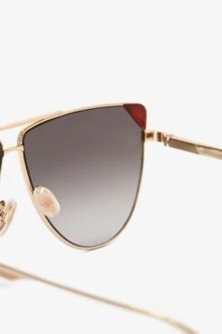 Victoria Beckham V-Line Aviator In Gold Blonde Havana -Victoria Beckham VictoriaBeckham V LineAviatorInGold Caramel VB239S Detail 3JPG