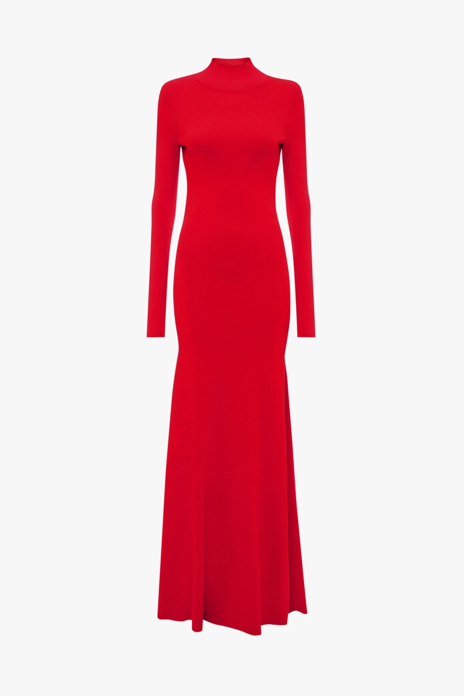 Victoria Beckham Polo Neck Knitted Gown In Red - Image 5