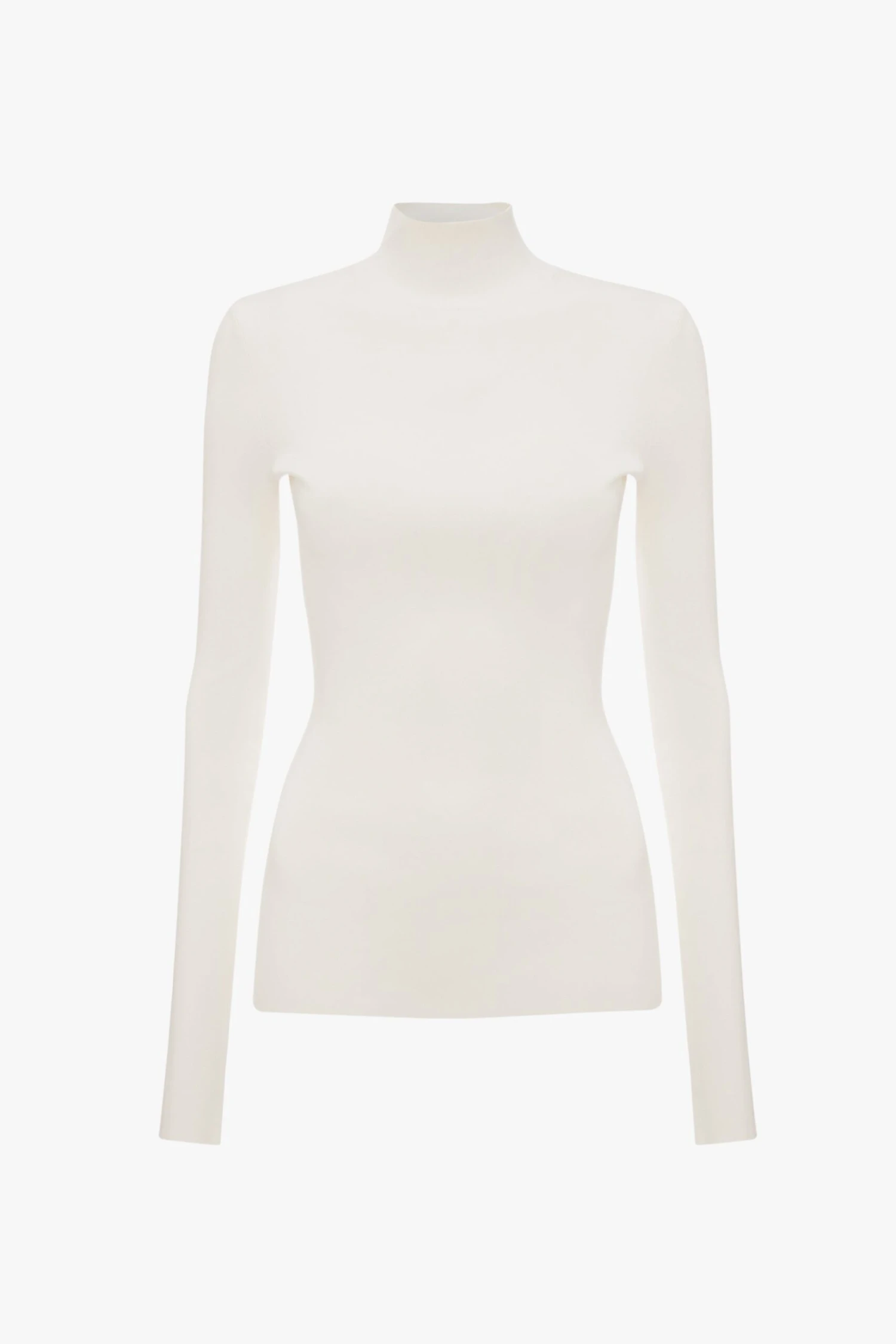 Victoria Beckham Polo Neck Knitted Top In White - Image 6