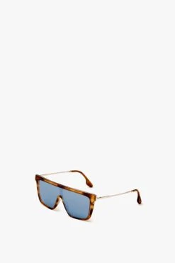 Victoria Beckham Rectangular Shield Sunglasses In Tortoise -Victoria Beckham ZZ VICTORIA BECKHAM RECTANGULAR SHIELD BLONDE HAVANA VB650S 1 2700 4050 LR