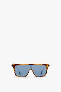 Victoria Beckham Rectangular Shield Sunglasses In Tortoise