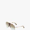 Victoria Beckham Combination Rimless Square Sunglasses In Havana