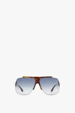 Victoria Beckham Combination Rimless Square Sunglasses In Tortoise