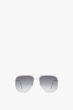 Victoria Beckham Double Brow Navigator In Silver